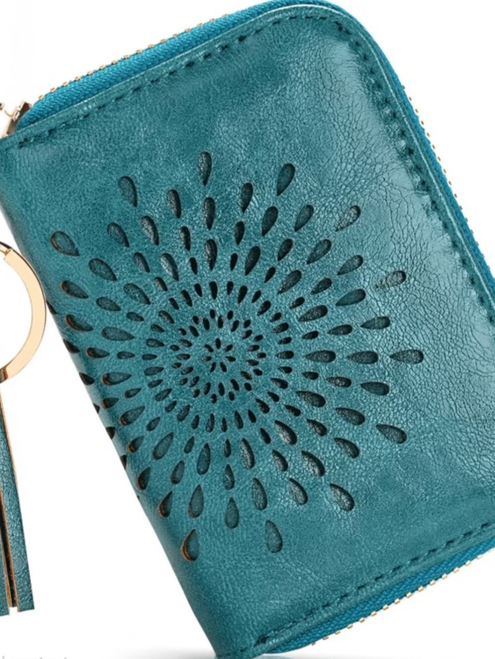 NWOT RFID Secure Credit Card Case for Women, Vegan Leather Mini Zipper Wallet